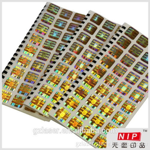 custom gold hologram stickers with serial numbers printing